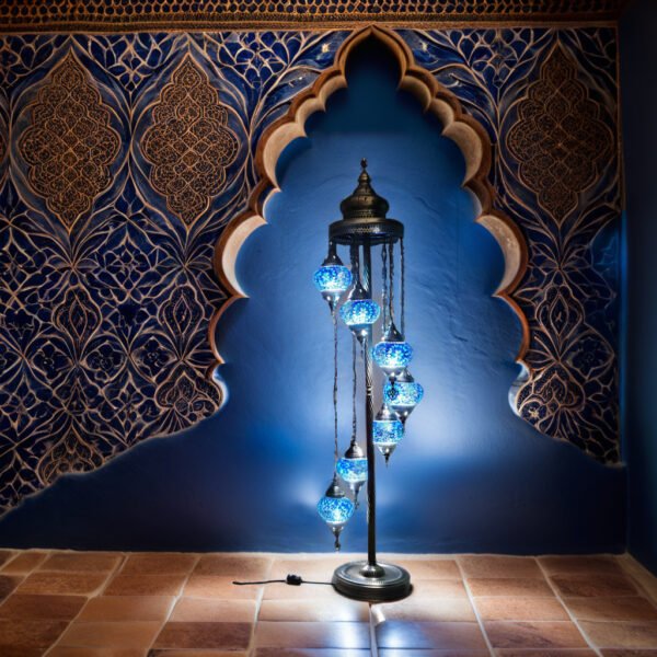 7 Globe Floor Lamp (6" Globes)