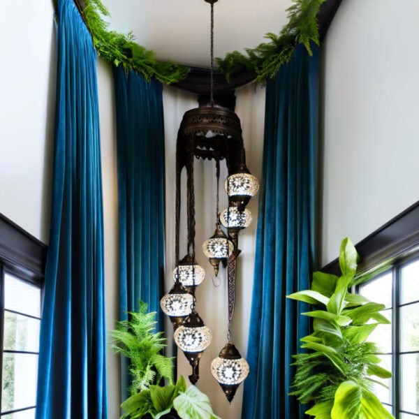 7 Globe Spiral Chandelier (6" Globes)