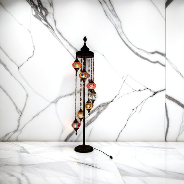 7 Globe Floor Lamp (10" Globes)