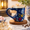 HEART SHAPE MUG NAVY BLUE